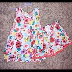 Tunic and matching short set. •Girls Size 7• NWT• Smoke Free Home• Never worn